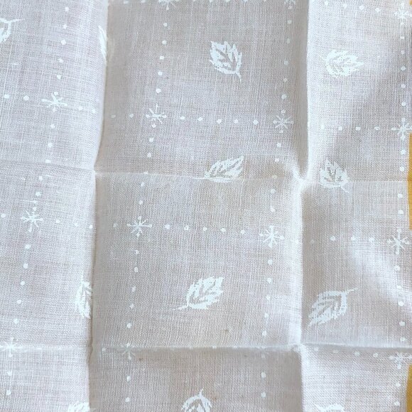 Vintage Hand Printed Golden Leaves Handkerchief - Picture 5 of 5